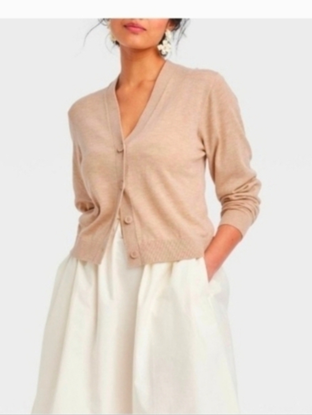 A New Day Women's Button-Front Cardigan Camel Size M
